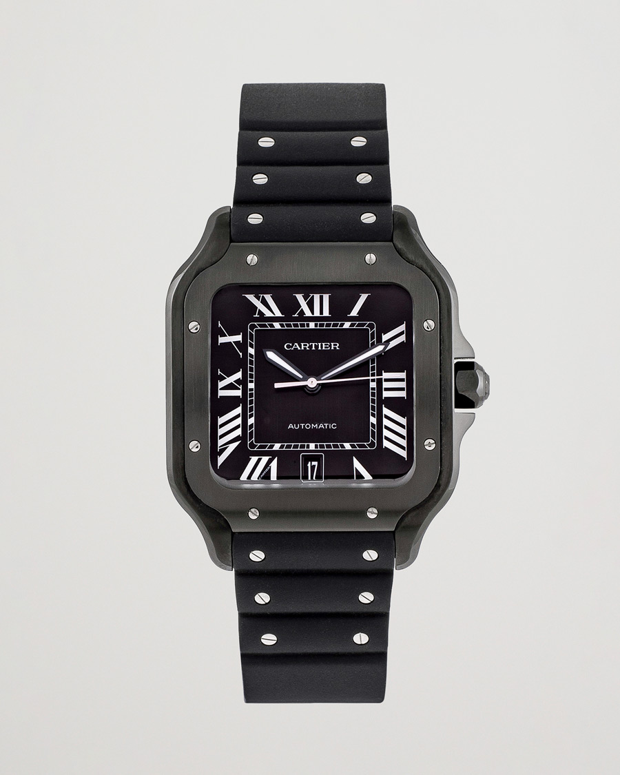 Cartier Pre Owned Santos De Cartier Steel WSSA0039 Black at