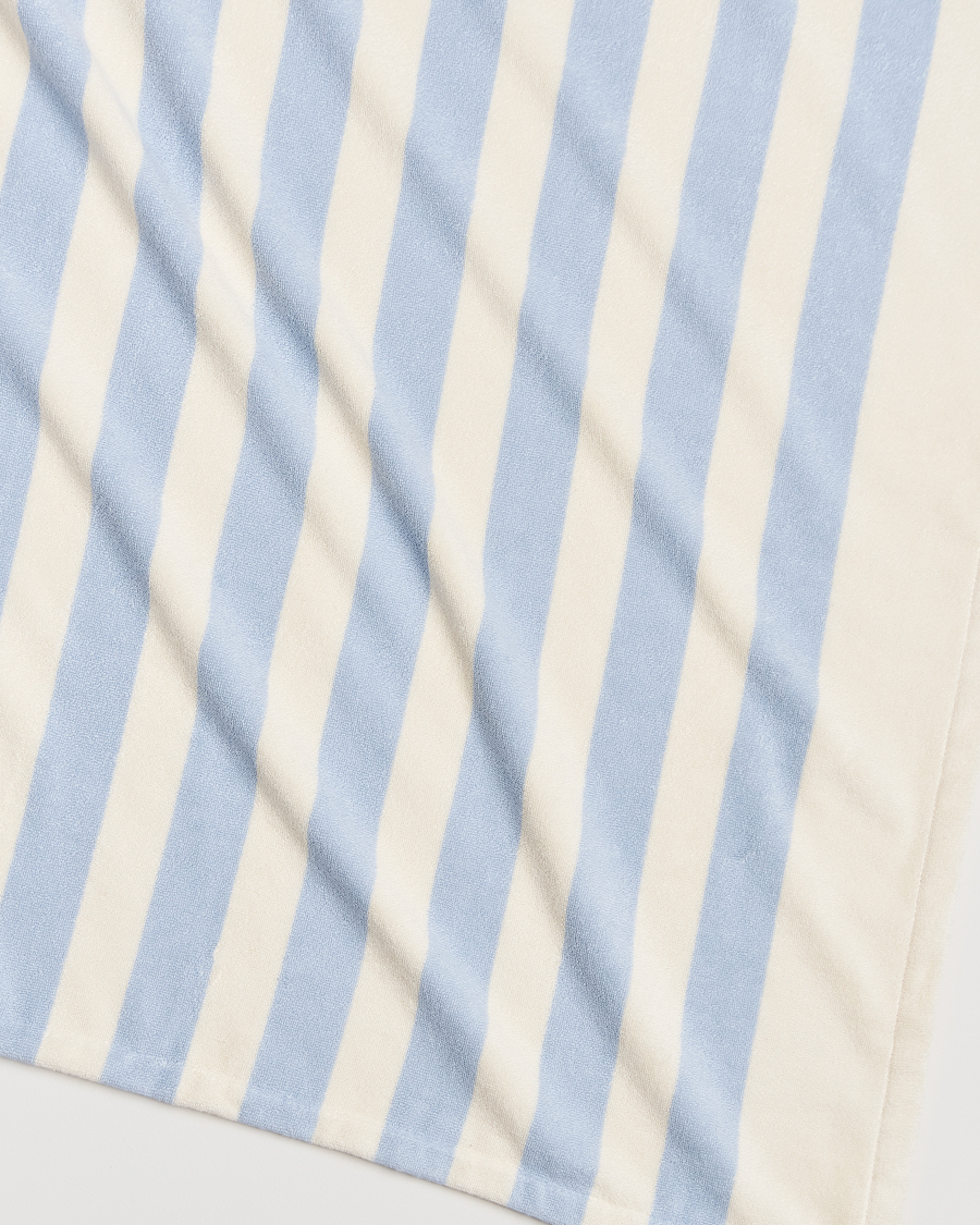 Men |  | Tekla | Organic Terry Beach Towel Isle Blue Stripes