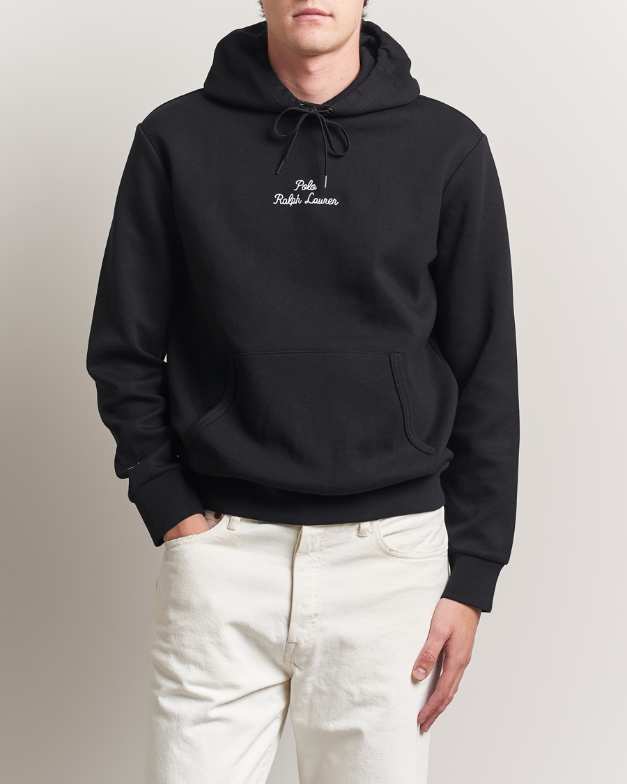 Men | Sweaters & Knitwear | Polo Ralph Lauren | Central Logo Hoodie Polo Black