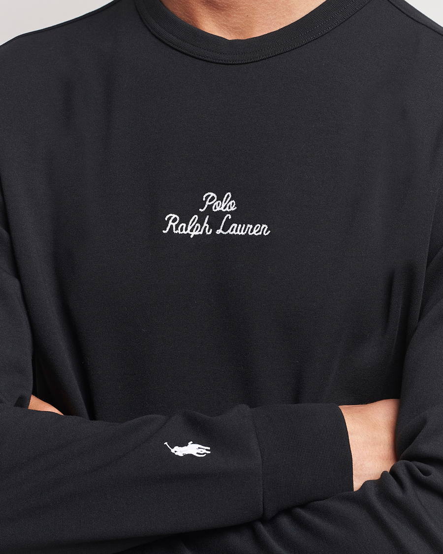 Polo Ralph discount Lauren Patch Spell Out Logo Collegiate Sweatshirt Crewneck Black 3XB