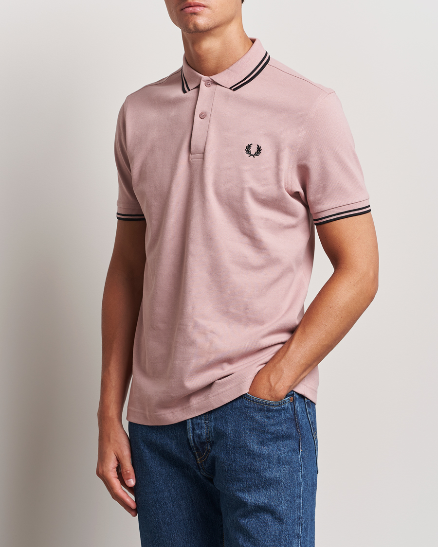 Men |  | Fred Perry | Twin Tipped Polo Shirt Dusty Rose Pink