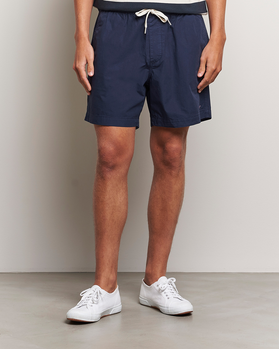 Men | Clothing | GANT | Drawcord Cotton Shorts Marine