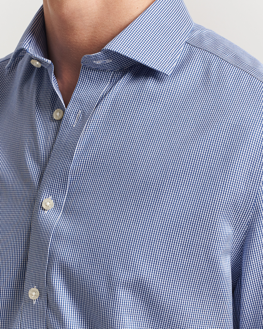 Men | Shirts | Charles Tyrwhitt | Slim Fit Non Iron Puppytooth Shirt Royal Blue