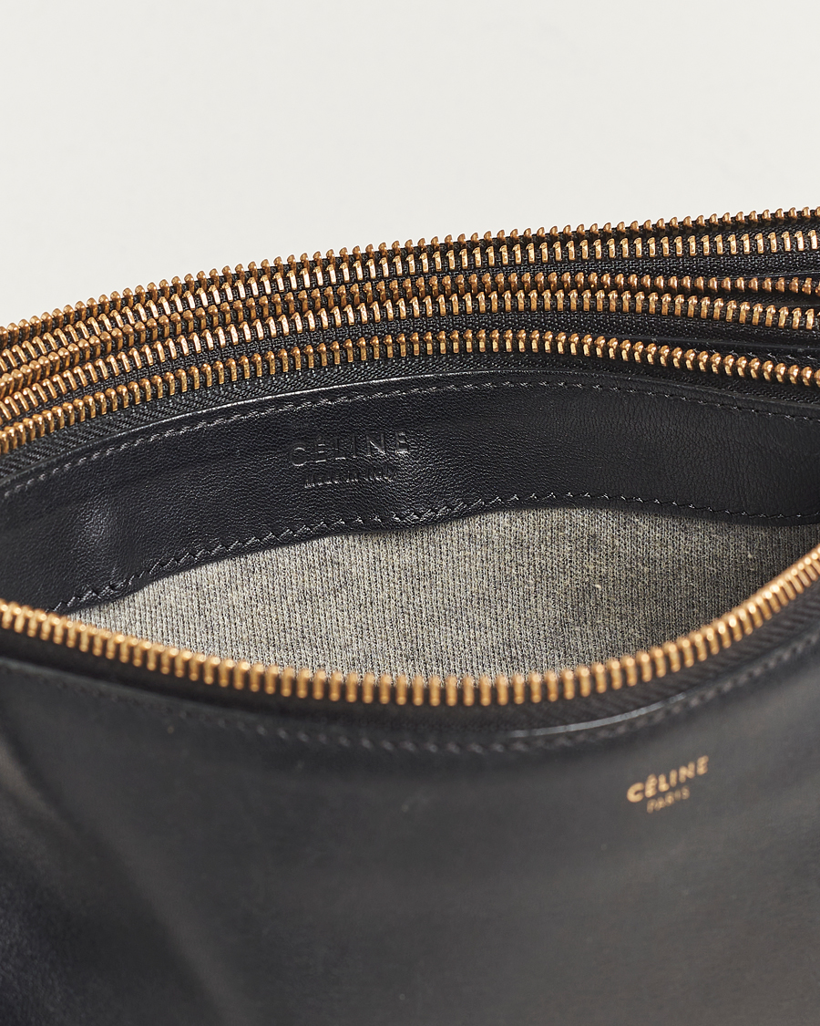 Men | Celine Pre-Owned Trio Leather Handbag Black | Celine Pre-Owned | Trio Leather Handbag Black