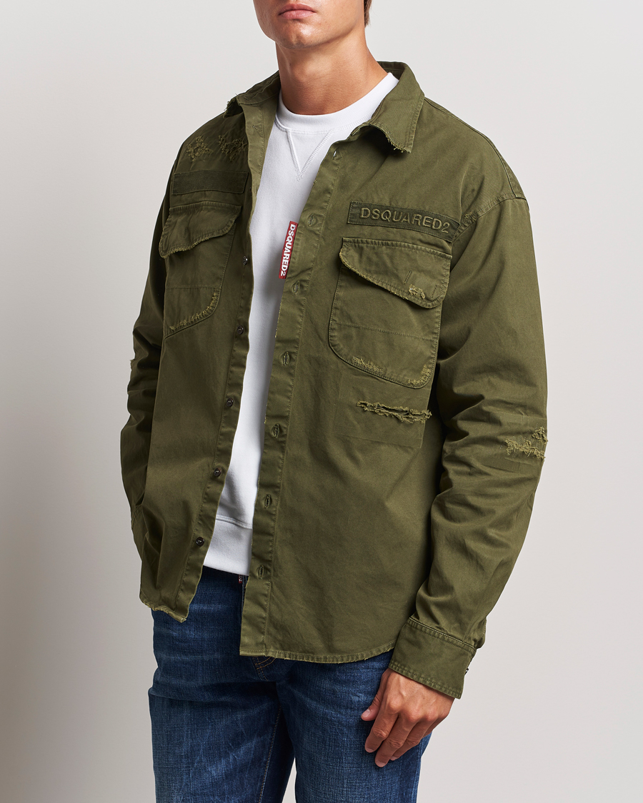 Men |  | Dsquared2 | Garment Dyed Ranger Shirt Army Green