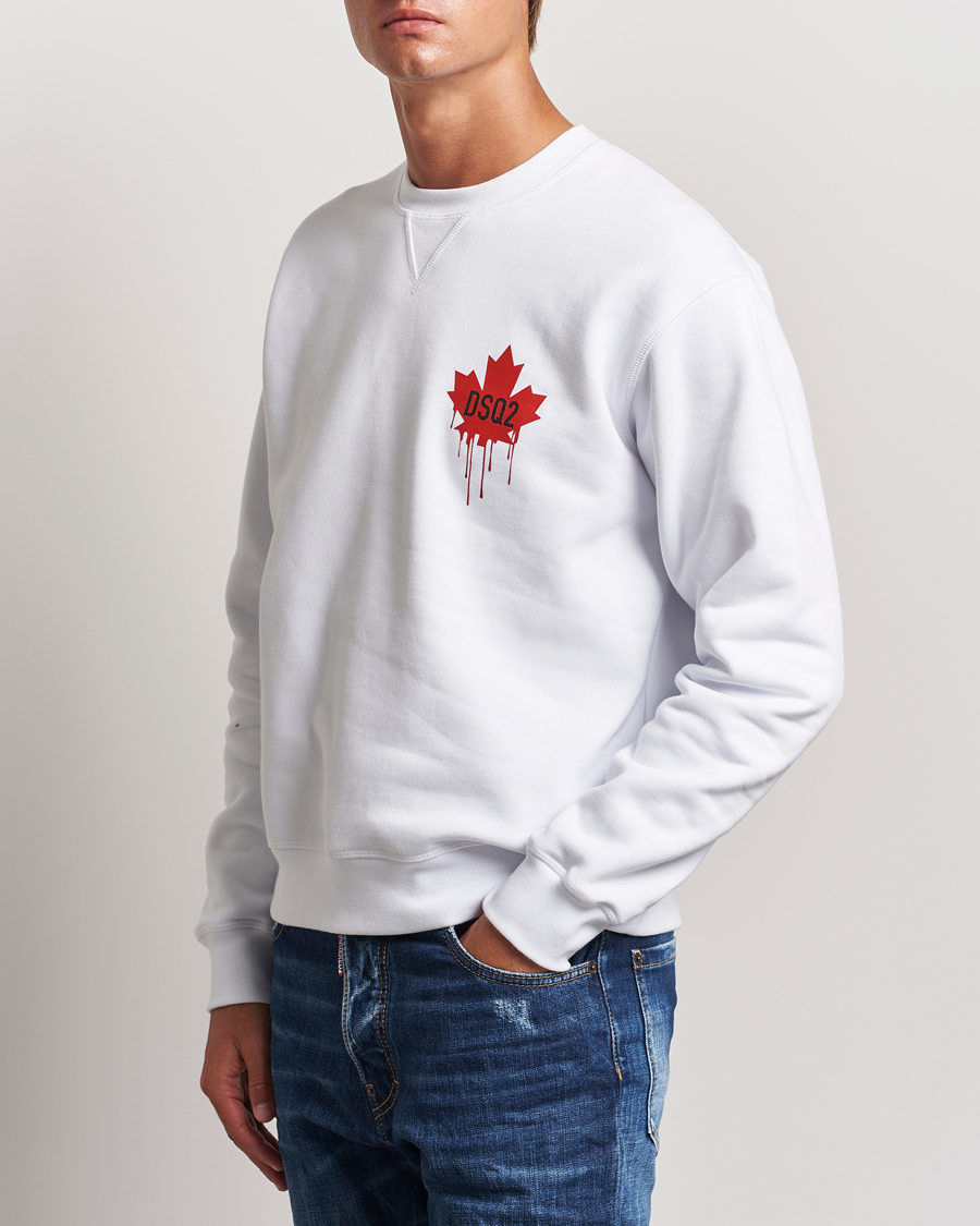 Men |  | Dsquared2 | Small Leaf Sweatshirt White