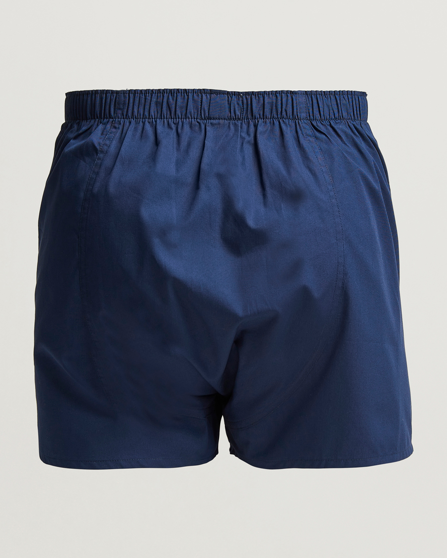 Men | Underwear | Sunspel | Classic Woven Cotton Boxer Shorts Navy