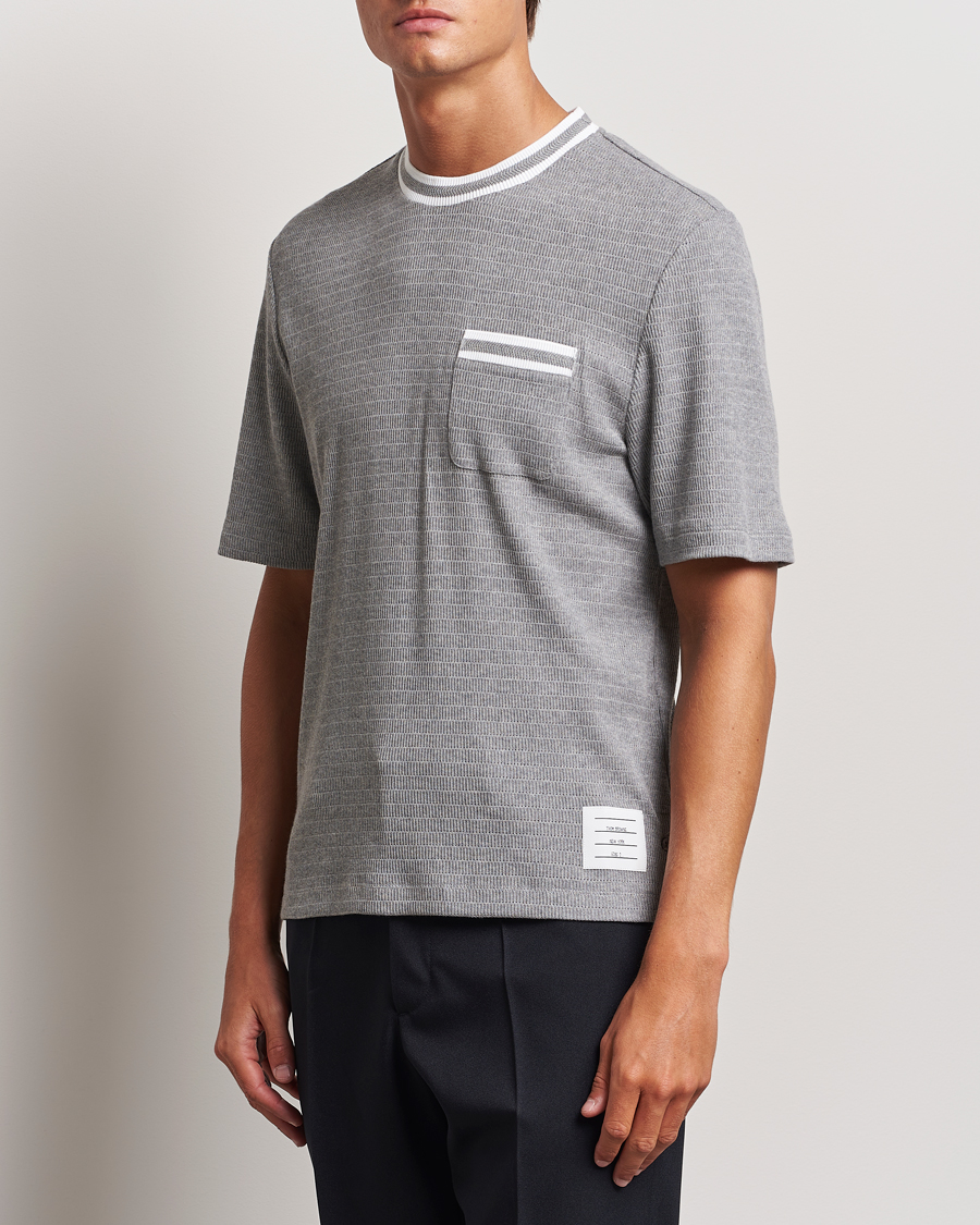 Men |  | Thom Browne | Short Sleeve Contrast T-Shirt Light Grey