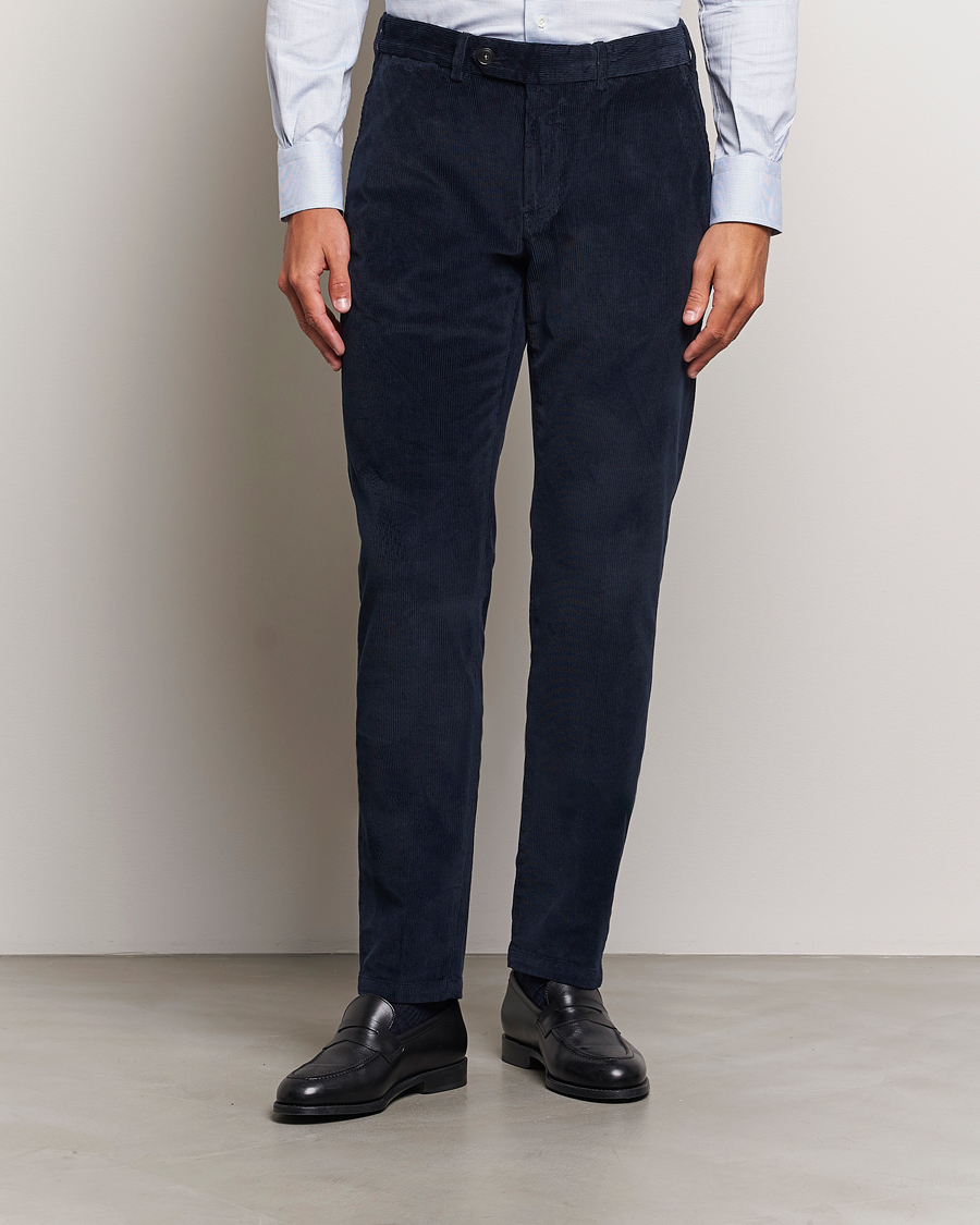 Men |  | Canali | Slim Fit Corduroy Trousers Navy