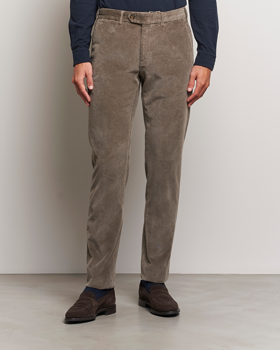 Men |  | Canali | Slim Fit Corduroy Trousers Taupe