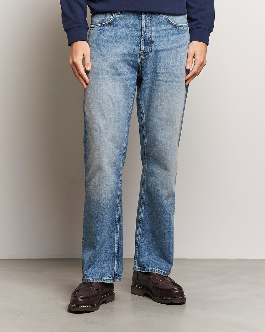 Men | GANT | GANT 240 Mulberry Street | Bootcut Jeans Mid Blue Vintage