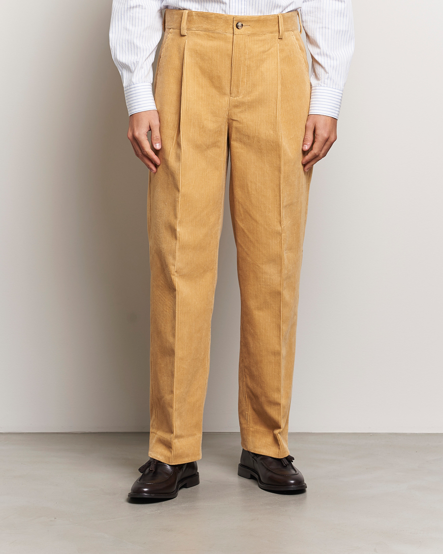 Men | GANT | GANT 240 Mulberry Street | Corduroy Pants Mustard Grain