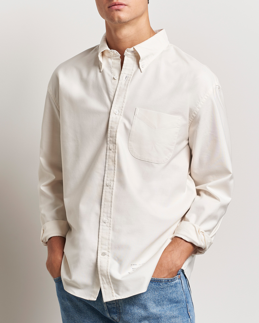 Men | GANT | GANT 240 Mulberry Street | Regular Fit US Oxford Shirt Cream