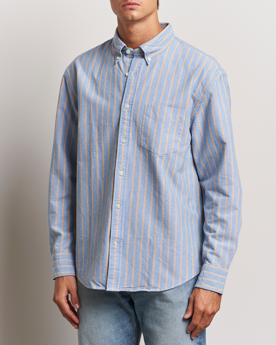 Men | GANT | GANT 240 Mulberry Street | Regular Fit Archive Oxford Striped Shirt Vintage Blue