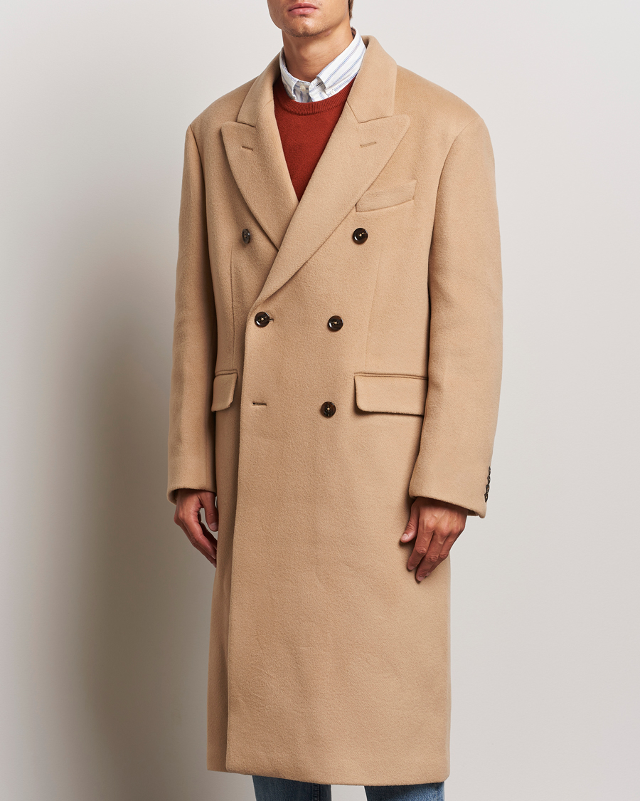 Men | Spring Jackets | GANT 240 Mulberry Street | Double Breasted Wool Coat Mustard Beige