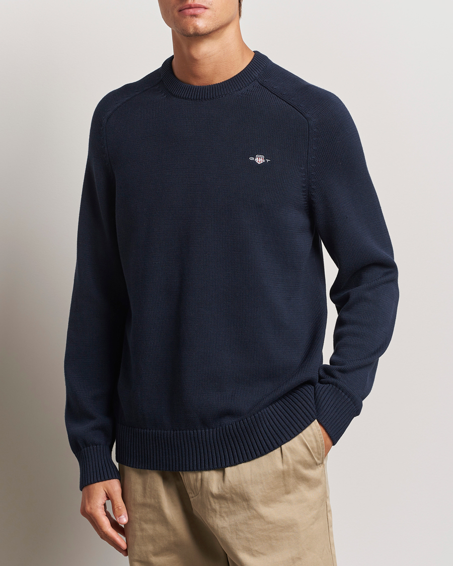 Men |  | GANT | Casual Cotton Saddle C-neck Evening Blue