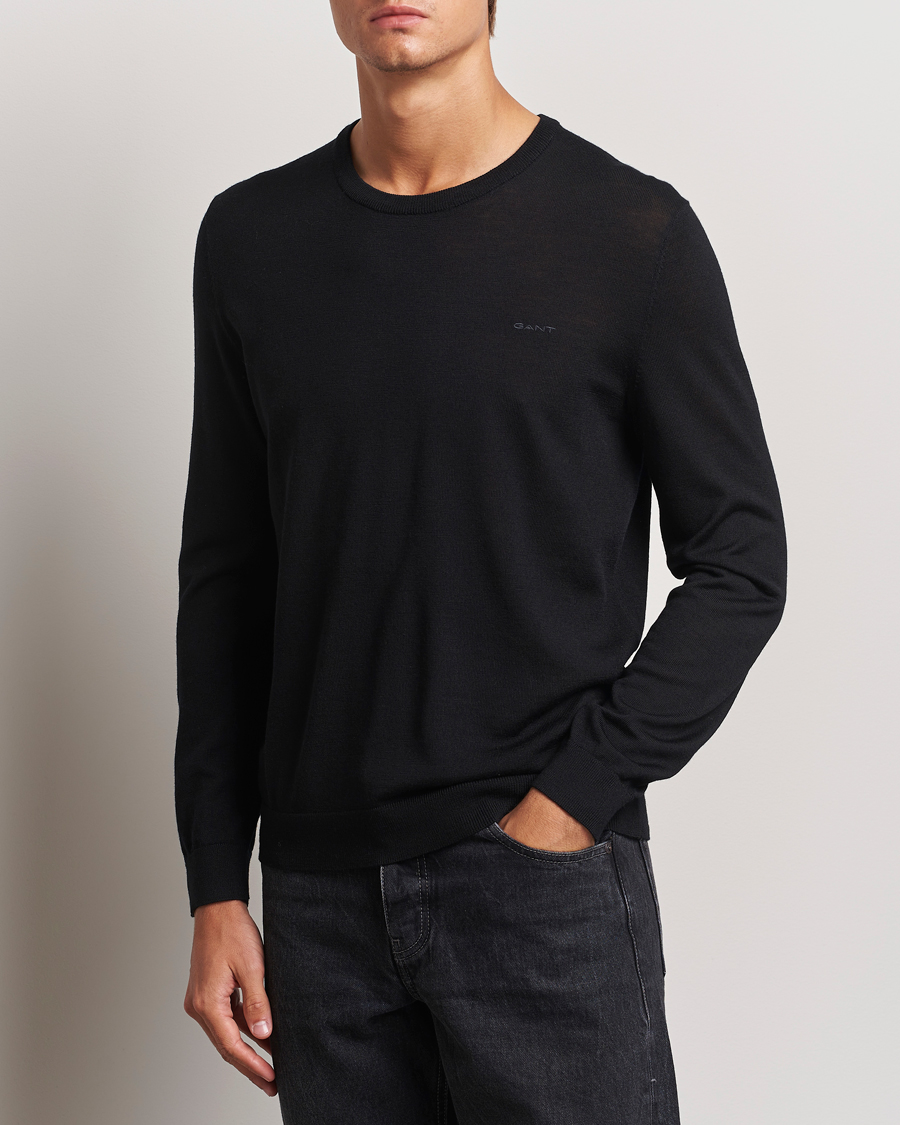 Men |  | GANT | Extrafine Merino Wool C-Neck Black