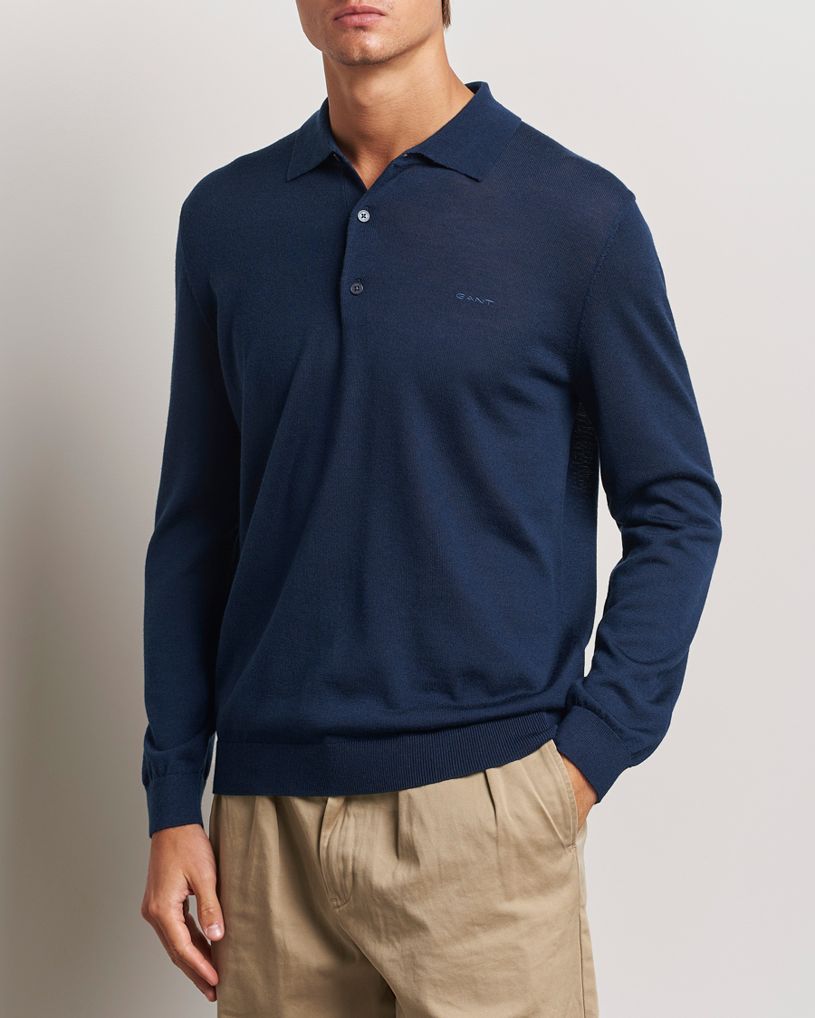 Men |  | GANT | Extrafine Merino Wool Polo Marine