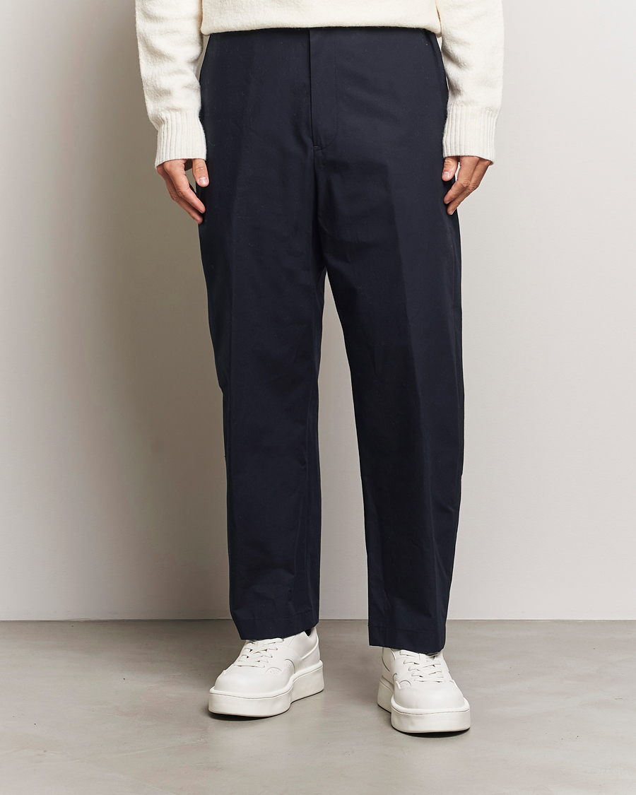 Men |  | Jil Sander | Water Repellent Cotton Drawstring Pants Navy