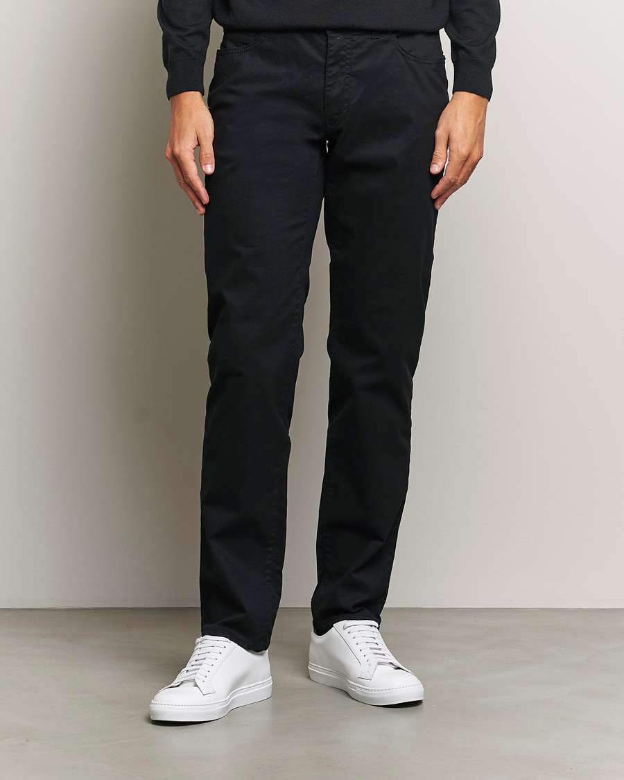 Men |  | Brax | Cadiz Cotton Satin 5-Pocket Pants Perma Black