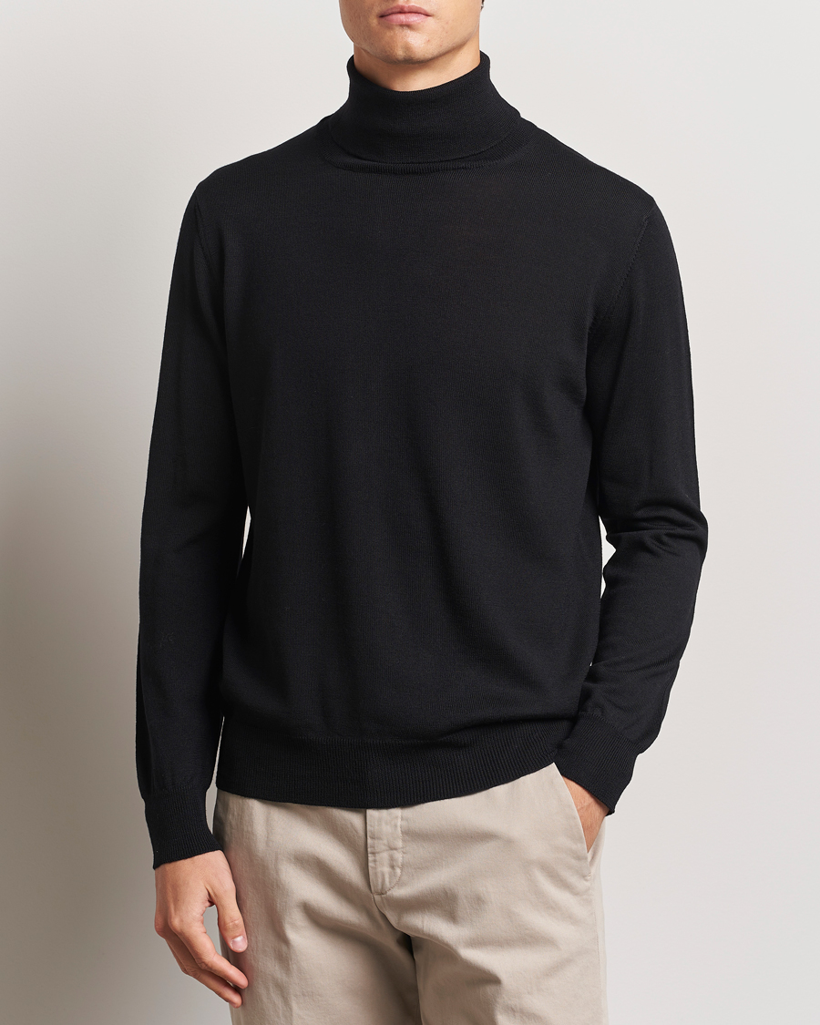 Men |  | Morgano | Extra Fine Merino Wool Rollneck Black