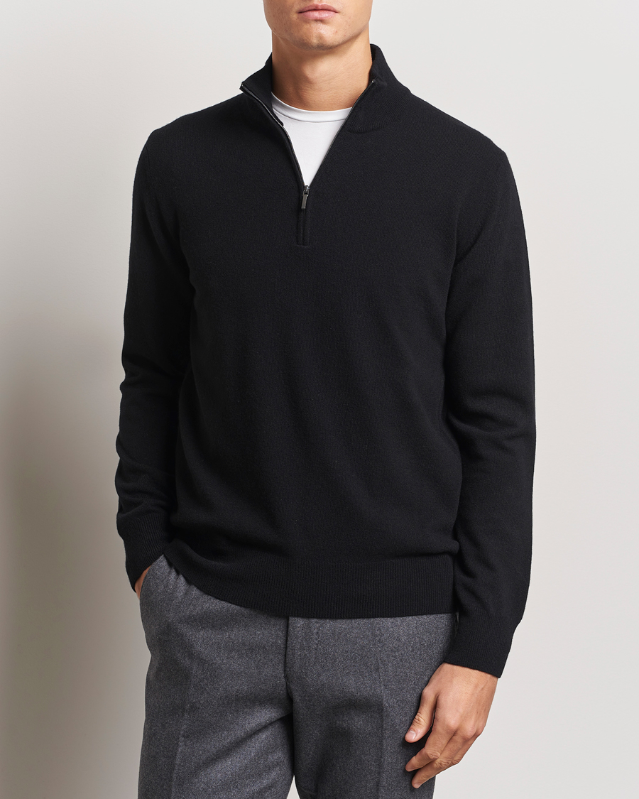 Men |  | Morgano | Wool/Cashmere Half-Zip Black