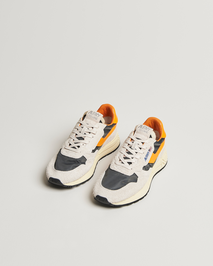 Men | Suede shoes | Autry | Reelwind Running Sneaker White/Grey/Orange