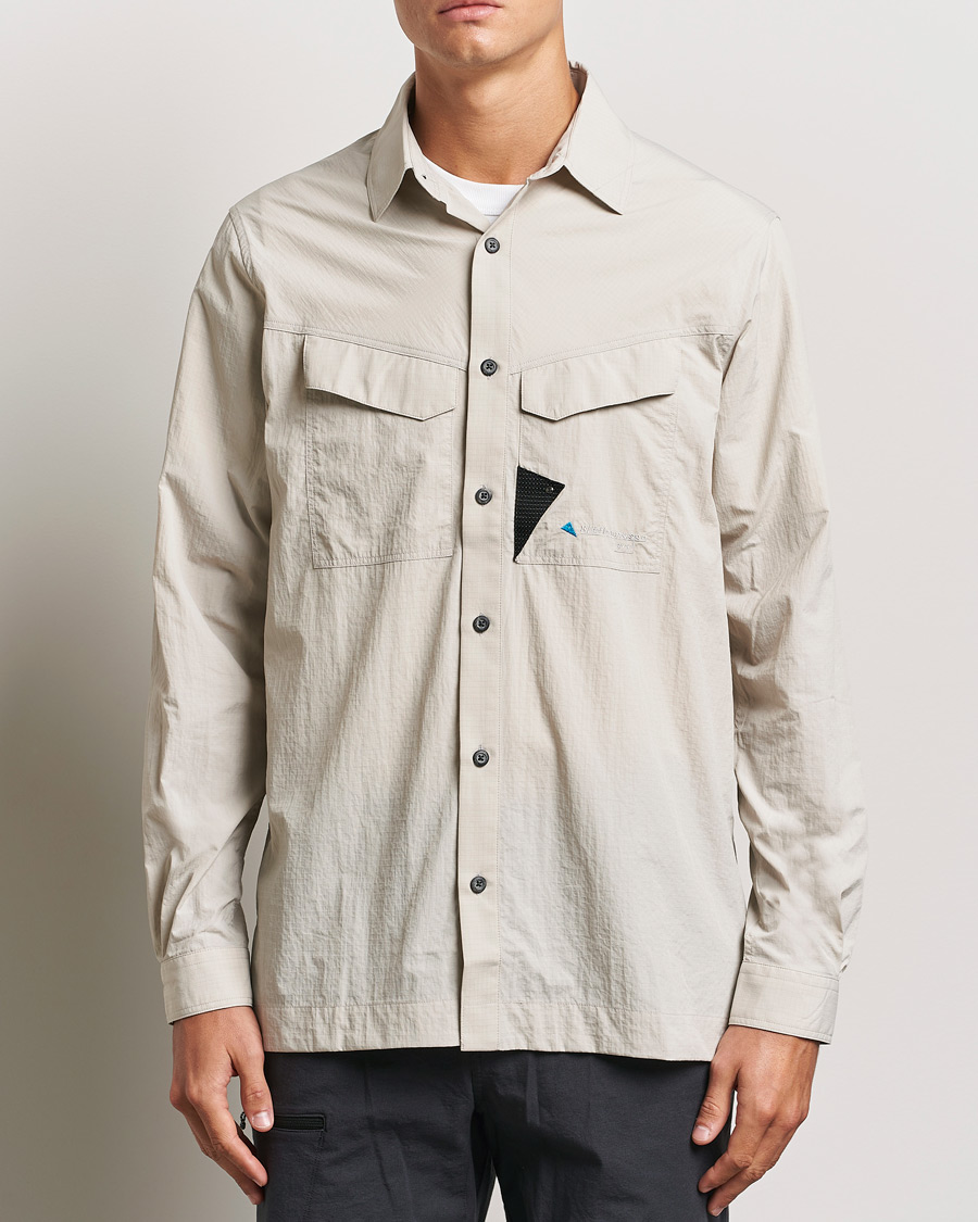 Men | Clothing | Klättermusen | Syn Lightweight Ripstop Shirt Silver Creme