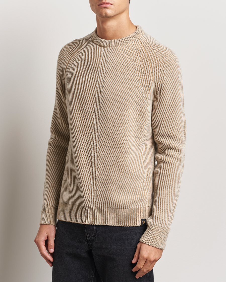 Men |  | Belstaff | Centenary Wool Rib Jumper Chalk