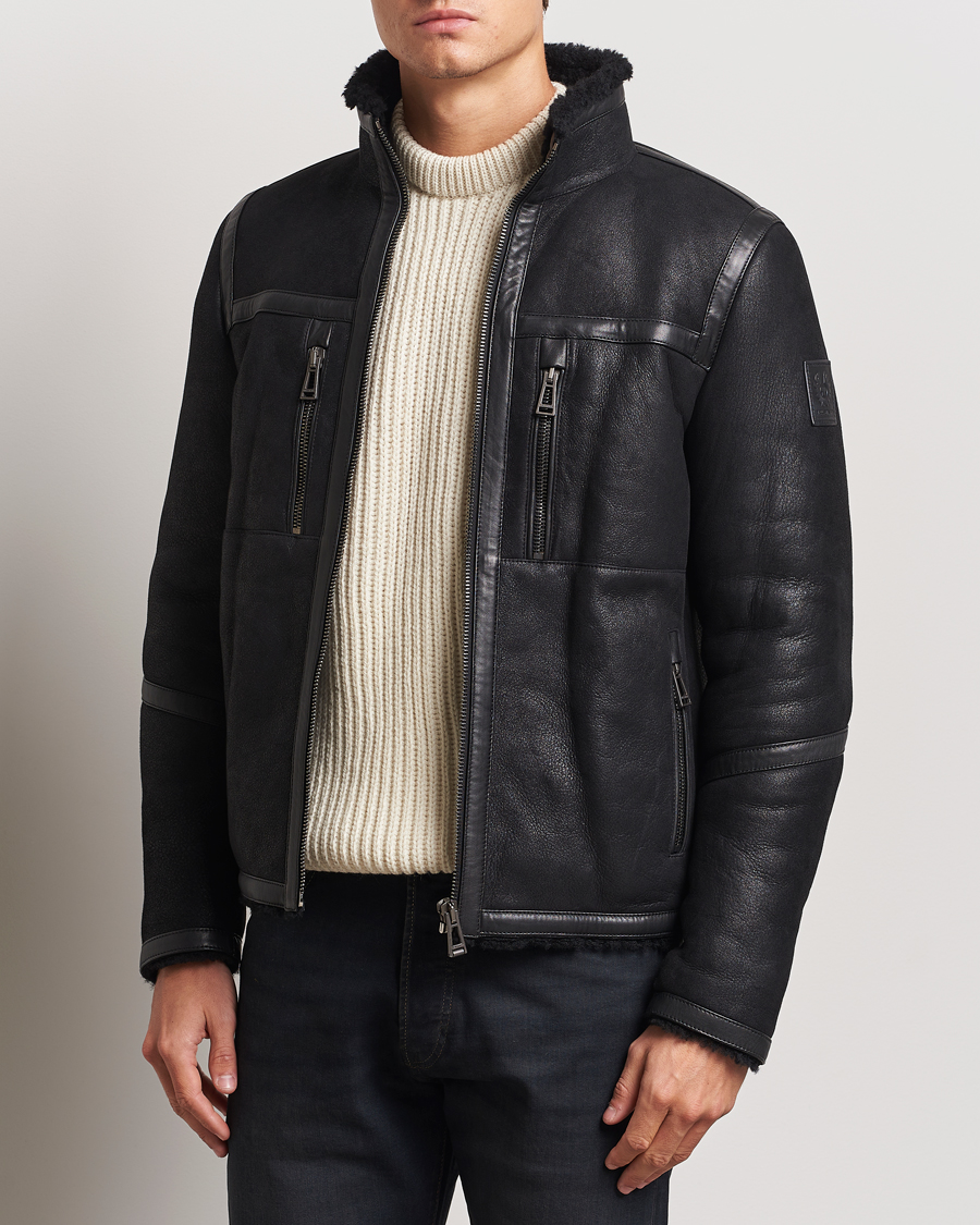 Men |  | Belstaff | Tundra Sherling Leather Jacket Black