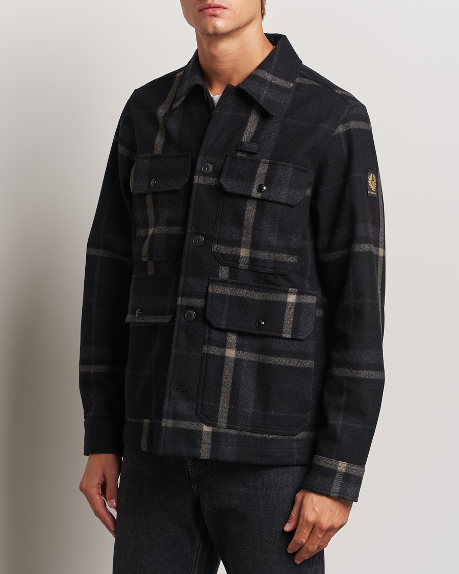 Men |  | Belstaff | Forge Checked Wool Jacket Charcoal