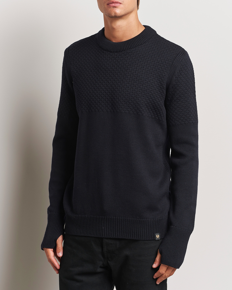 Men |  | Belstaff | Sternway Knitted Crewneck Dark Ink