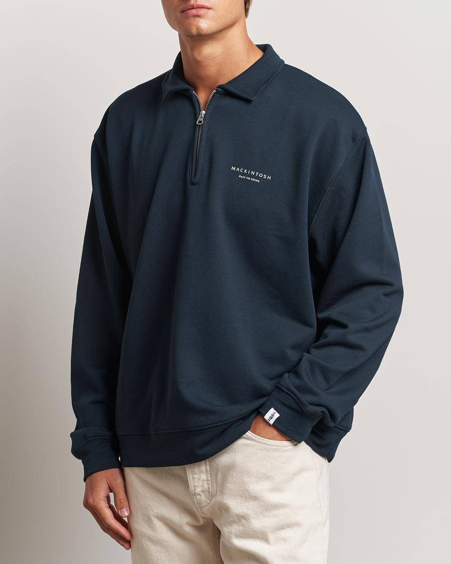 Men |  | Mackintosh | Rain Shine Zip Sweatshirt Navy