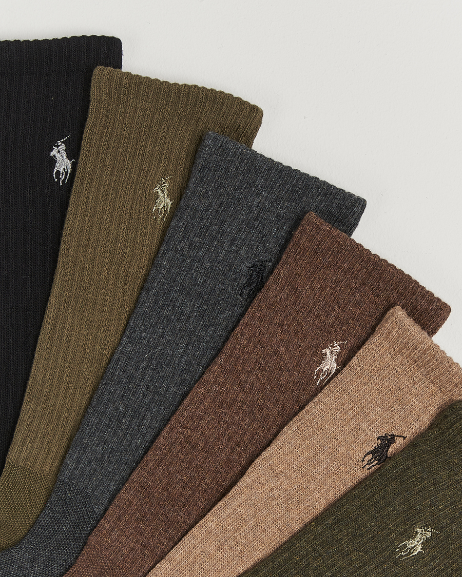 Men |  | Polo Ralph Lauren | 6-Pack Cotton Rib Sock Brown Assorted