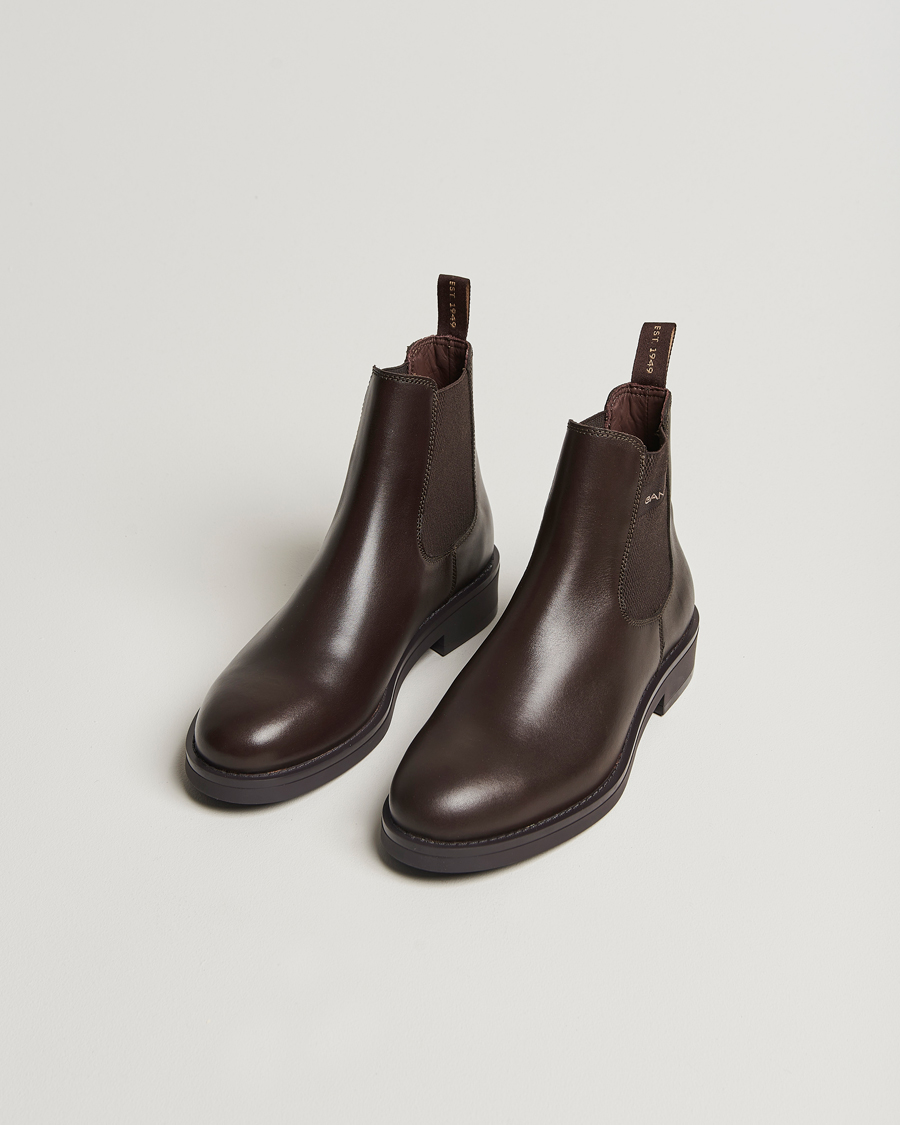 Men | Chelsea boots | GANT | Prepdale Leather Chelsea Boot Dark Brown