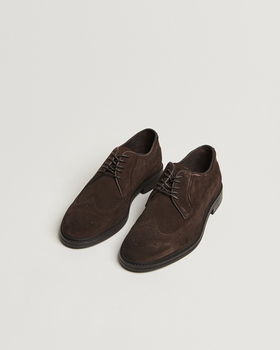 Men | Brogues | GANT | Bidford Suede Brogues Ebony Brown