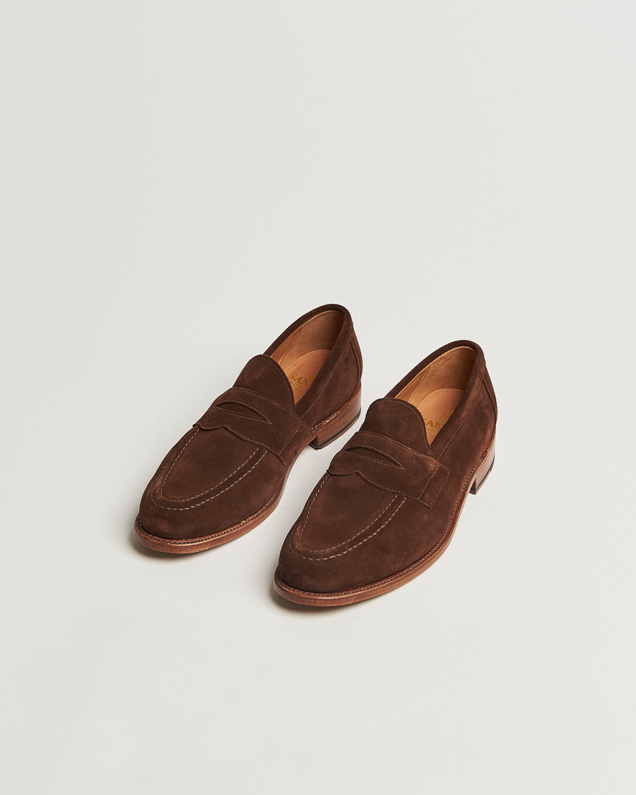 Sanders Aldwych Suede Penny Loafer Polo Snuff at CareOfCarl.com