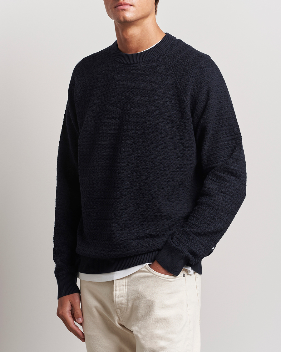 Men |  | NN07 | Collin Structured Knitted Sweater Navy Blue