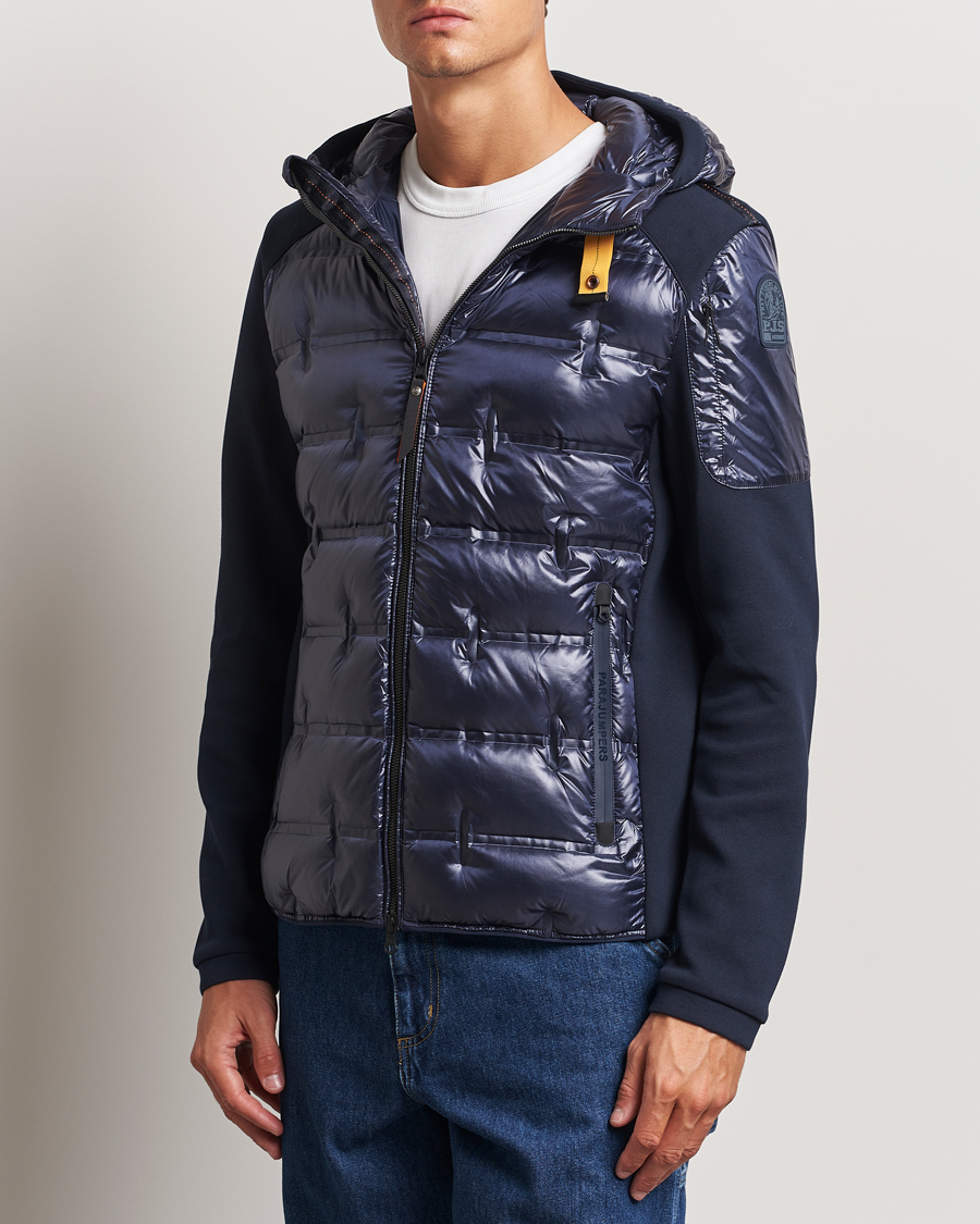 Men |  | Parajumpers | Gyles Piquet Puffer Hybrid Jacket Blue Navy