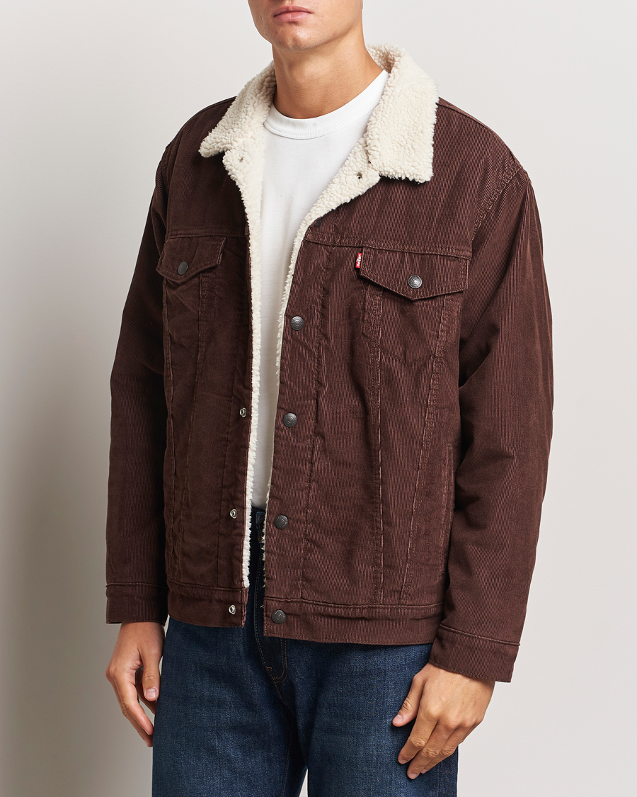 Men |  | Levi\'s | Relaxed Fit Sherpa Trucker Chicory Coffee