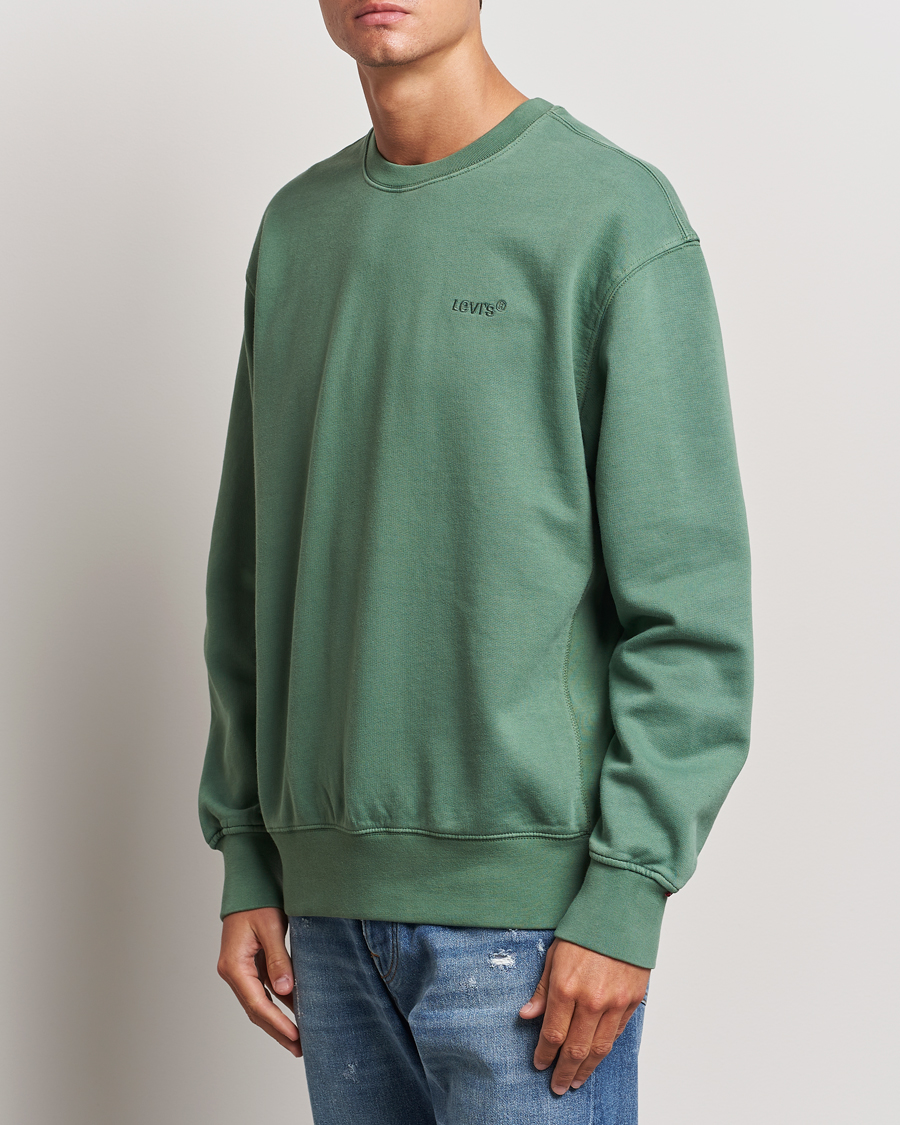 Men |  | Levi\'s | Garment Dyed Authentic Crew Neck Sweatshirt Myrtle