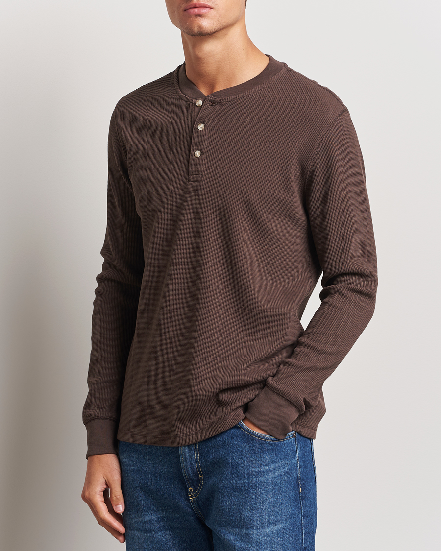 Mens AllSaints HEATHER BROWN store Knit Henley Size S