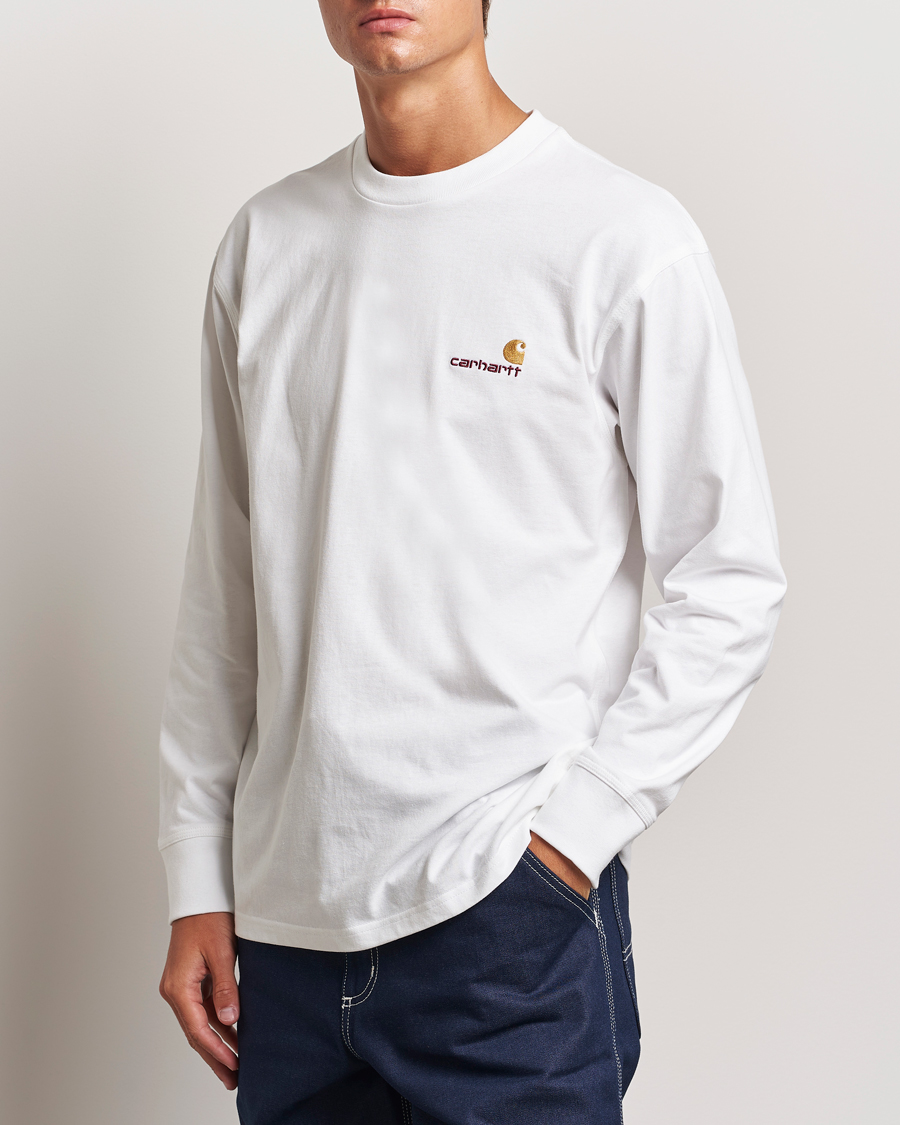 Men | Long Sleeve T-shirts | Carhartt WIP | American Script Long Sleeve T-Shirt White