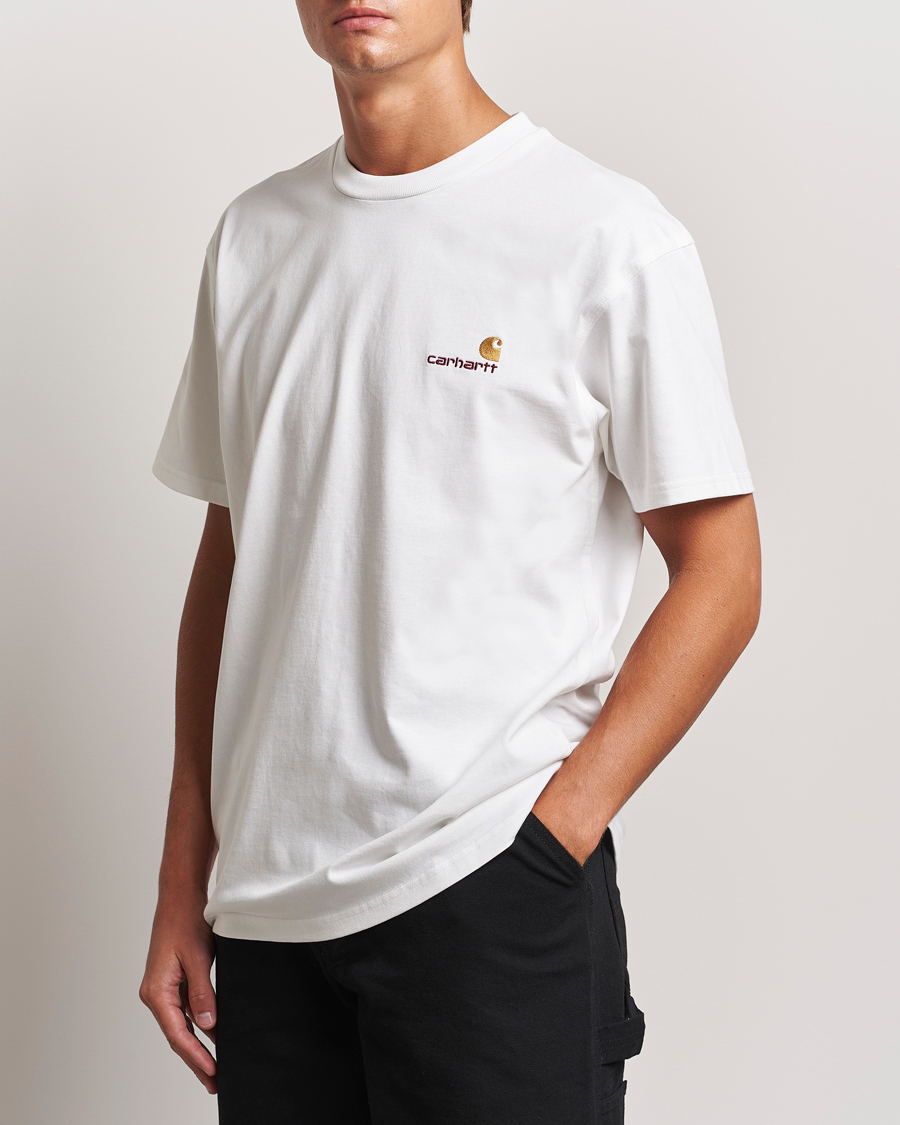 Men | T-Shirts | Carhartt WIP | American Script Short Sleeve T-Shirt White