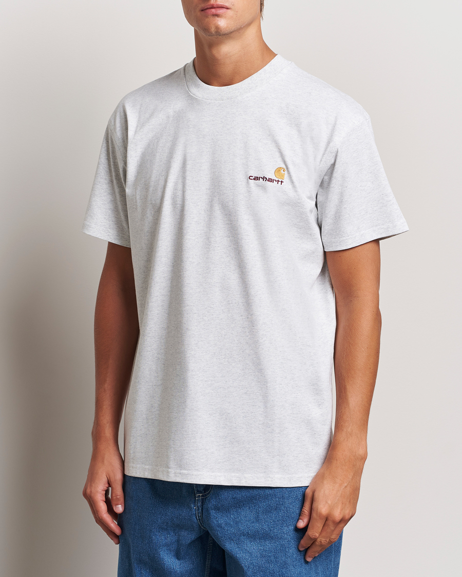 Men | T-Shirts | Carhartt WIP | American Script Short Sleeve T-Shirt Ash Heather