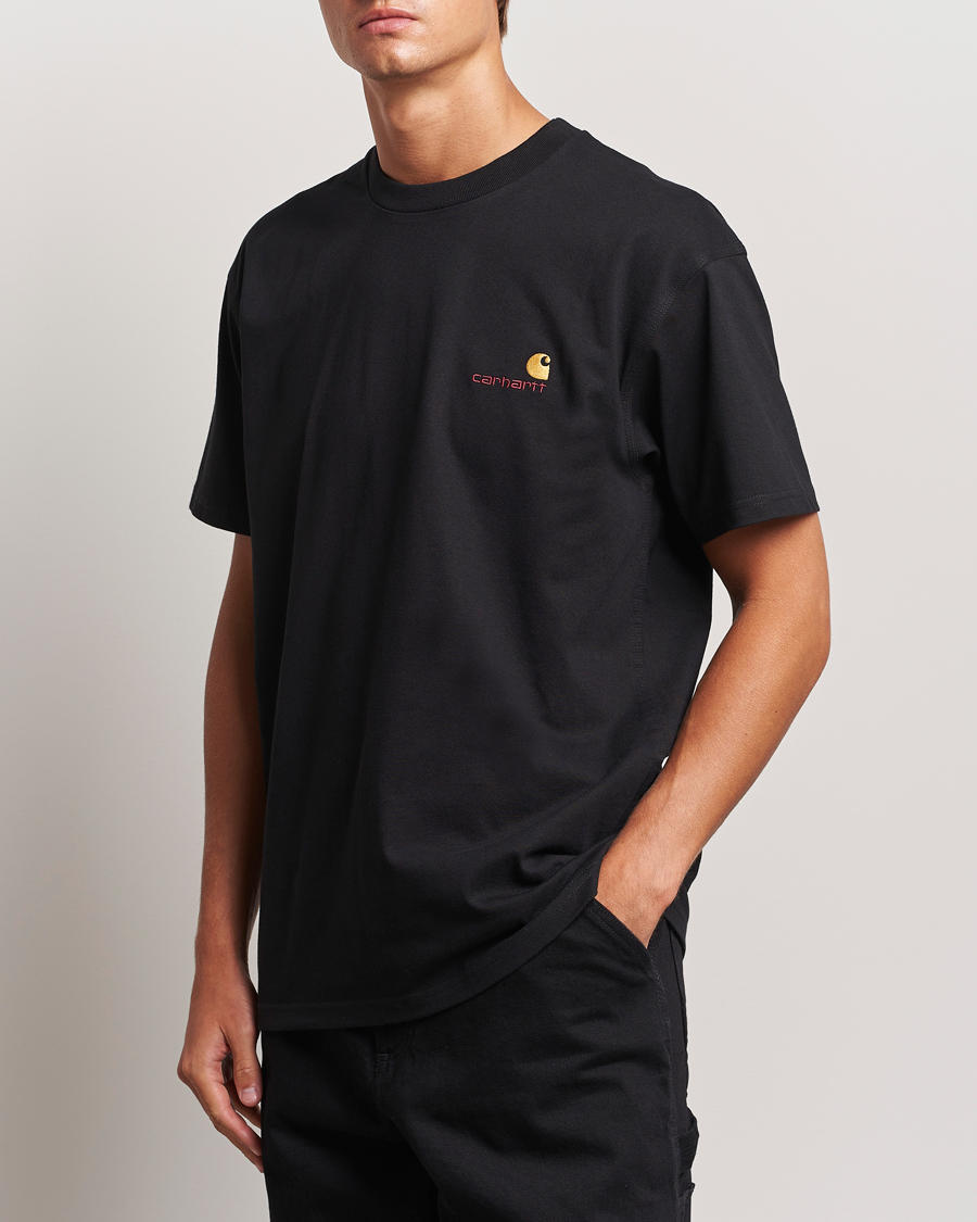 Men |  | Carhartt WIP | American Script Short Sleeve T-Shirt Black