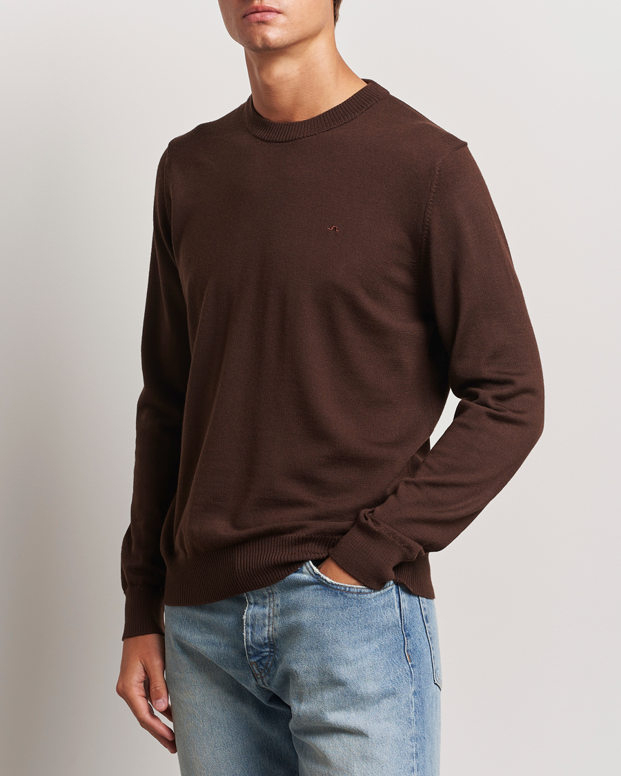 Men |  | J.Lindeberg | Keane Merino Crew Neck Sweater Bitter Chocolate