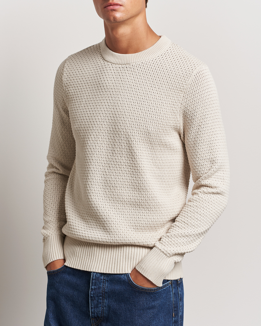 Men |  | J.Lindeberg | Oliver Structure Cotton Sweater Moonbeam