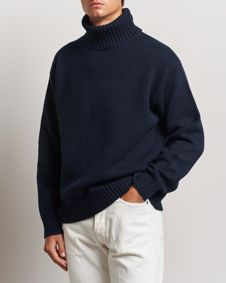 Men |  | J.Lindeberg | Todd Heavy Knit Turtleneck Navy