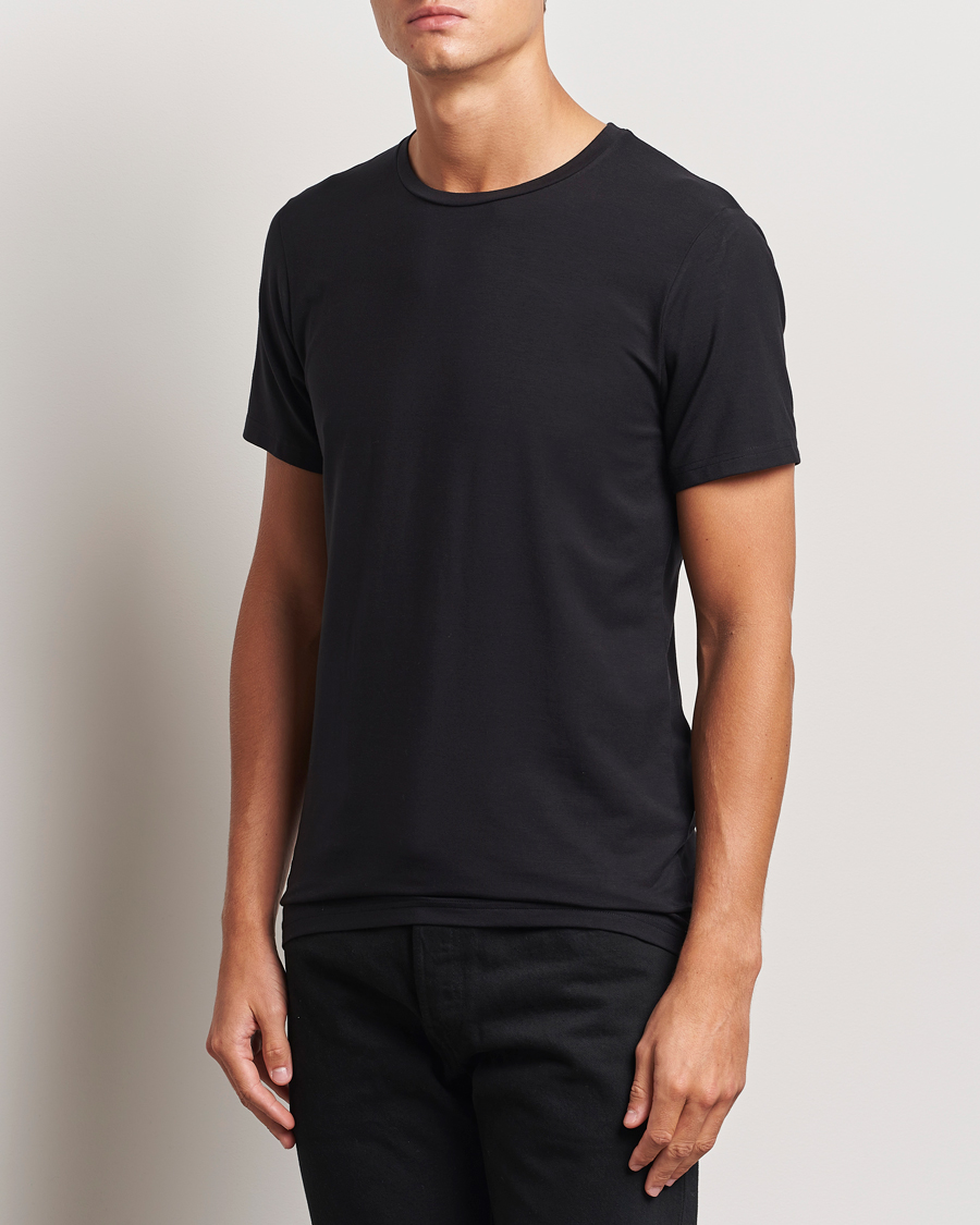 Men |  | Bread & Boxers | Tencel Crew Neck T-Shirt Black